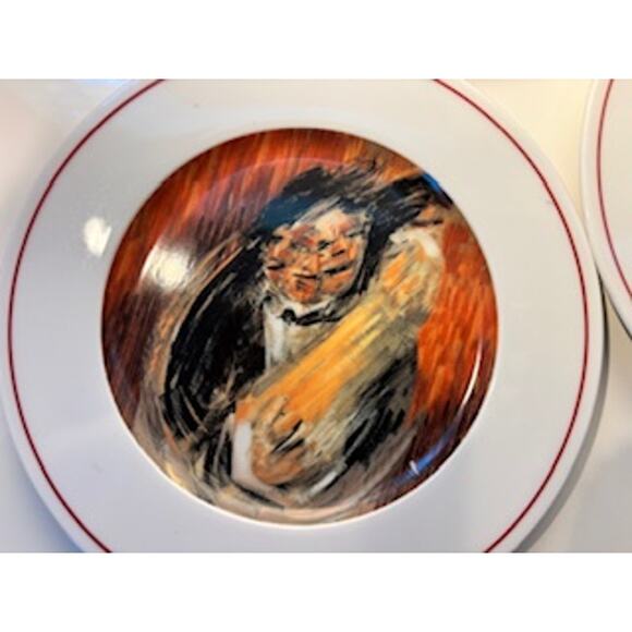 Eschenbach Guy Buffet The Making of a Perfect Martini Plates 8" Set of 5 Germany - Picture 6 of 15